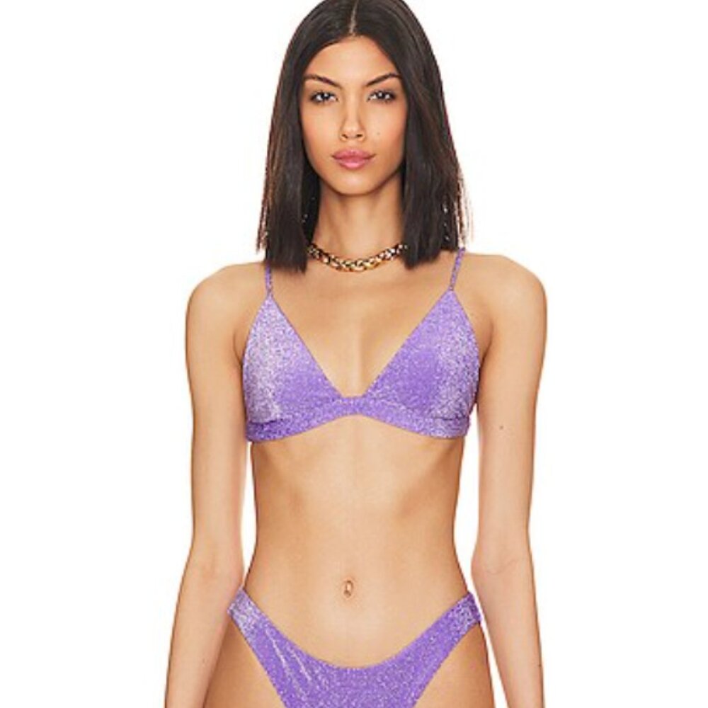 Brand New Mikoh Metallic Taga Triangle Top